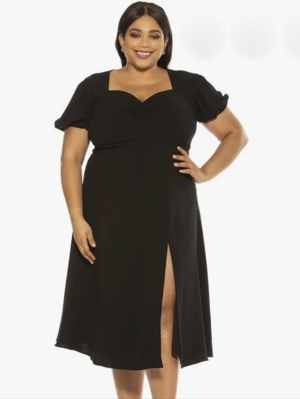 Alexia Admor Gracie Sweetheart Black Midi Dress Plus Size 3X (22/24) NWT